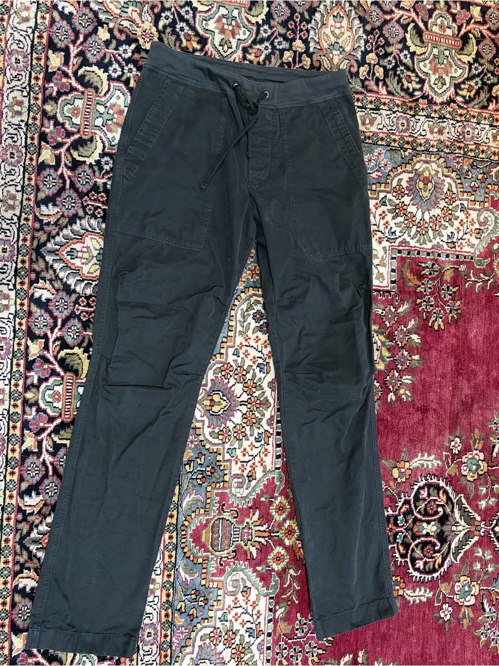 James Perse Black Drawstring Casual Pants